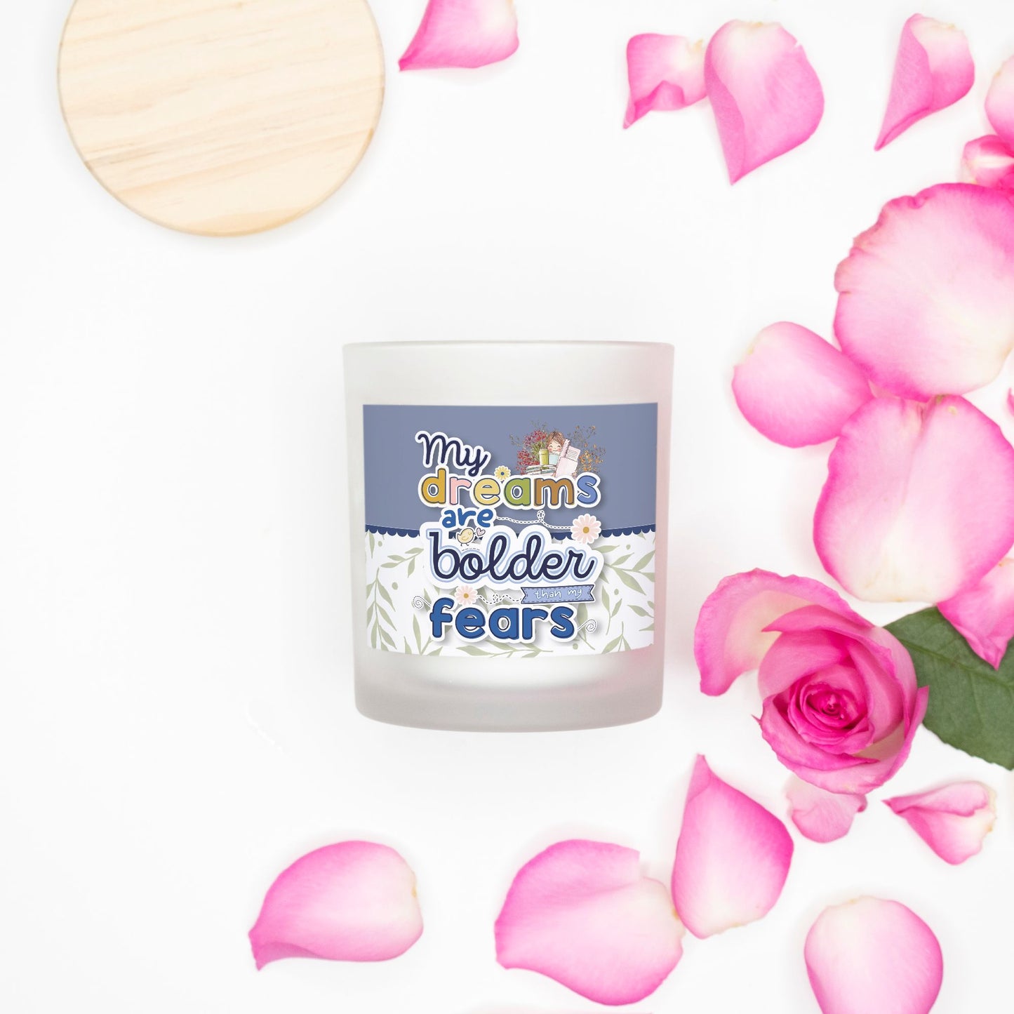 MY DREAMS Candle Frosted (Pink Wick) Glass