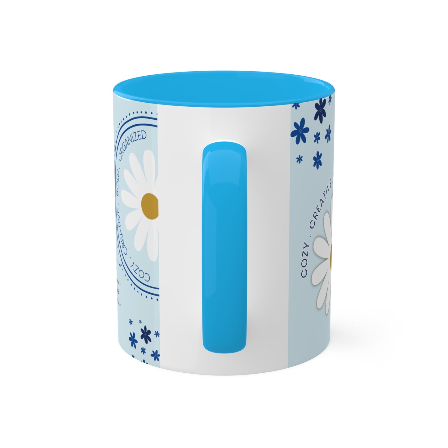 Blue Mug - Cozy . Creative . Bold . Organized