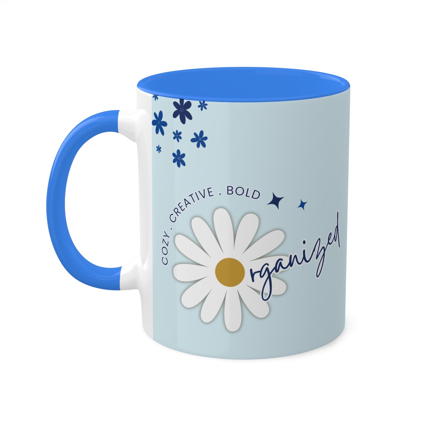 Blue Mug - Cozy . Creative . Bold . Organized