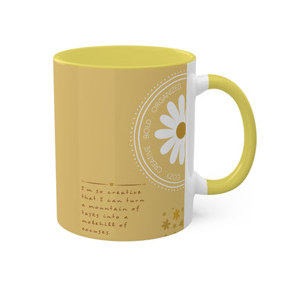 YELLOW Mug - Cozy . Creative . Bold . Organized