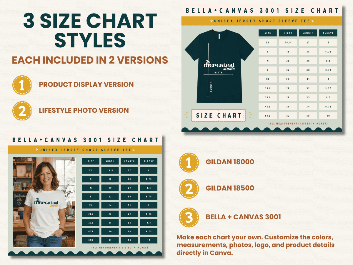 MERCATEAL SIZE CHART