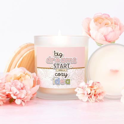 BIG DREAMS Candle Frosted (Pink Wick) Glass