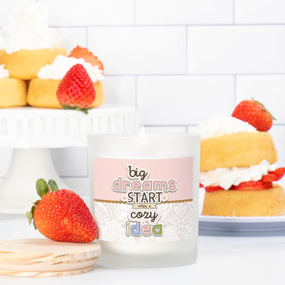 BIG DREAMS Candle Frosted (Pink Wick) Glass