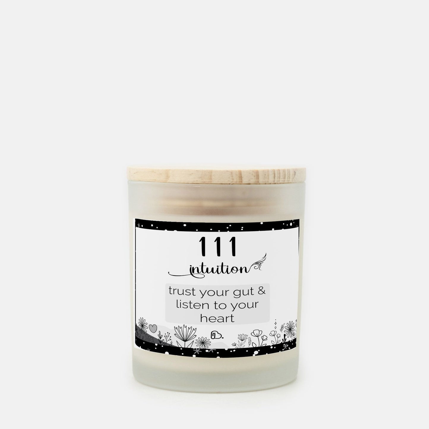Angel Number 111 Candle Frosted Glass (Hand Poured 11 oz)