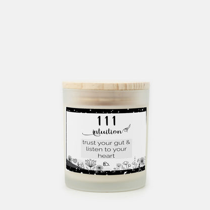 Angel Number 111 Candle Frosted Glass (Hand Poured 11 oz)