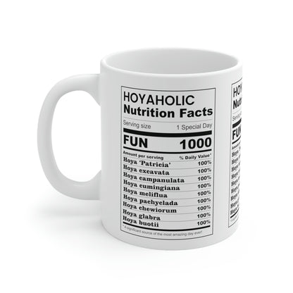 HOYAHOLIC NUTRITION FACTS MUG 11oz