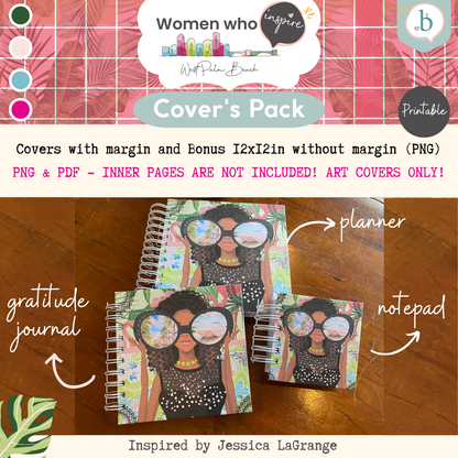 Palm Beach Girls - Printable Planner - Journal - Notepad Cover