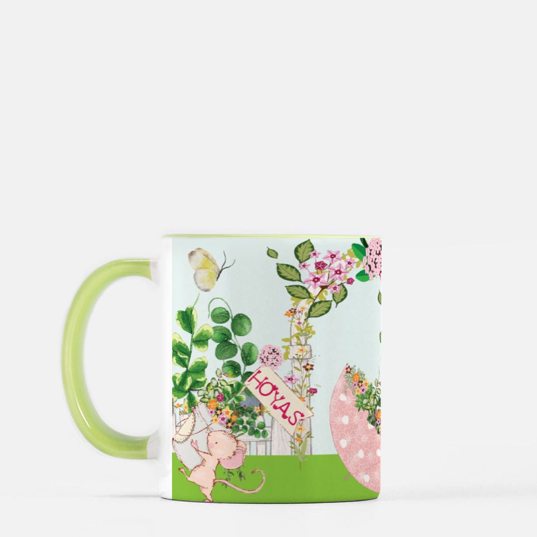 HOYAHOLIC High Tea Garden MUG 11oz (Green + White)