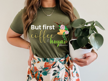 HOYAHOLIC BUT FIRST COFFEE & HOYAS PLEASE SHORT SLEEVE TEE