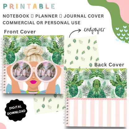 Palm Beach Girls - Printable Planner - Journal - Notepad Cover