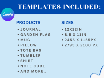 Editable Print on Demand Bundle - Instagram Collection Editable Canva - Mug Pillow Tumble Shirt Garden Flag Journal Totebag Note cube