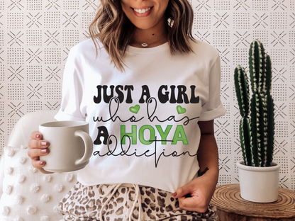 HOYAHOLIC JUST A GIRL WHO HAS A HOYA ADDICTION SHORT SLEEVE TEE