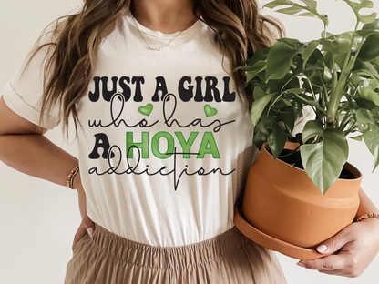 HOYAHOLIC JUST A GIRL WHO HAS A HOYA ADDICTION SHORT SLEEVE TEE