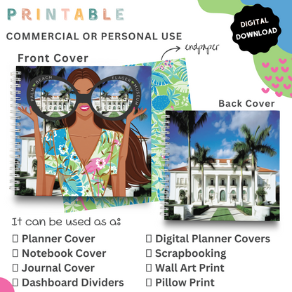 Palm Beach Girls - Printable Planner - Journal - Notepad Cover