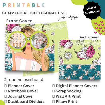 Palm Beach Girls - Printable Planner - Journal - Notepad Cover