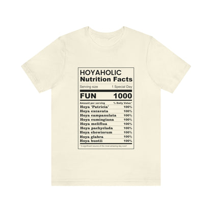 HOYAHOLIC NUTRITION FACTS SHORT SLEEVE TEE