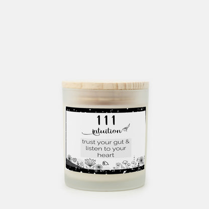 Angel Number 111 Candle Frosted Glass (Hand Poured 11 oz)