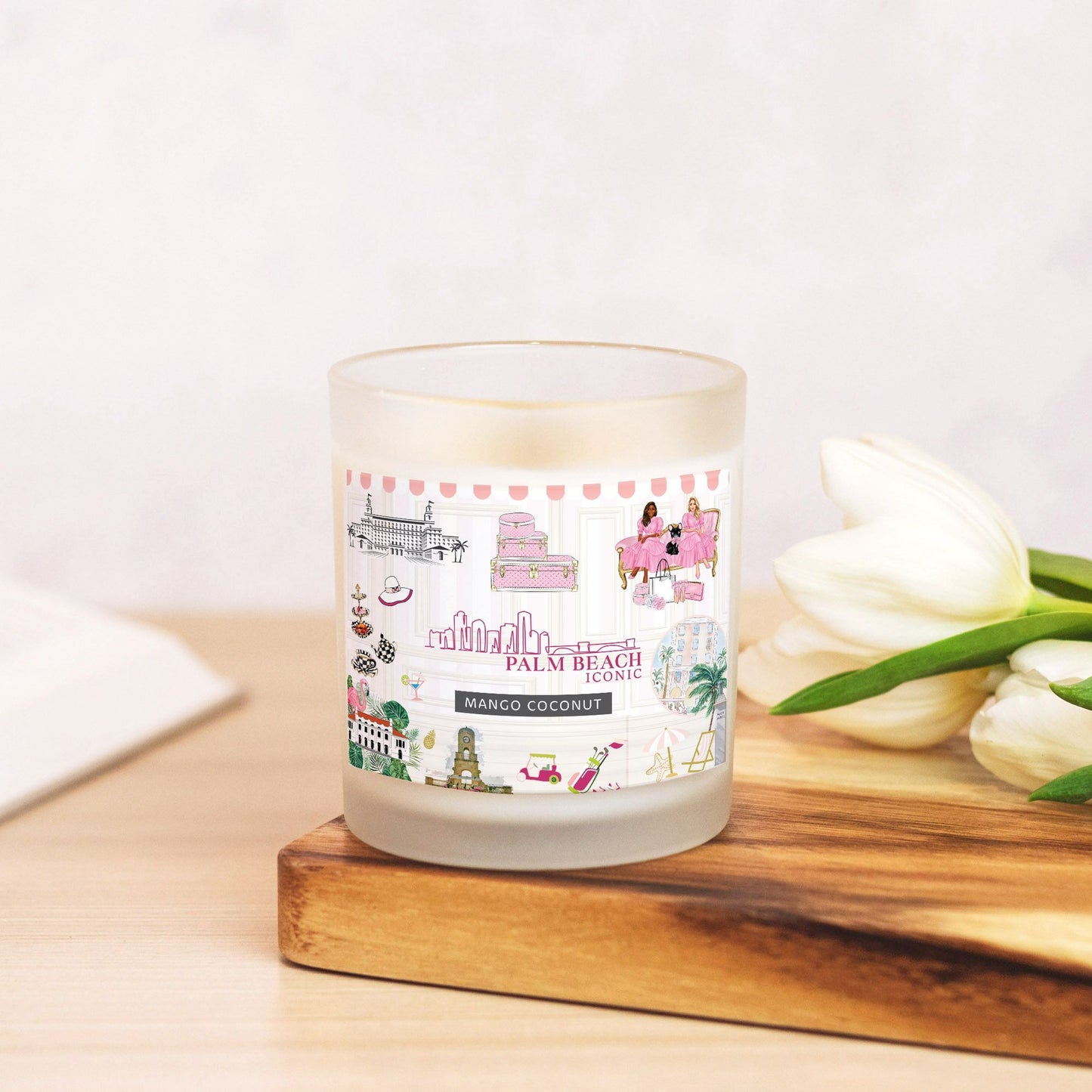 Palm Beach Iconic Candle Frosted Glass (Hand Poured 11 oz)