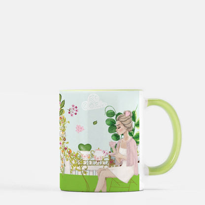HOYAHOLIC High Tea Garden Mug 11 oz. (Green + White)