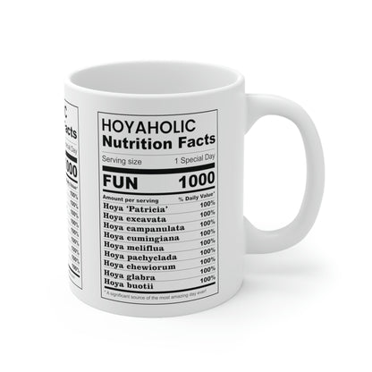 HOYAHOLIC NUTRITION FACTS MUG 11oz