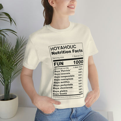 HOYAHOLIC NUTRITION FACTS SHORT SLEEVE TEE