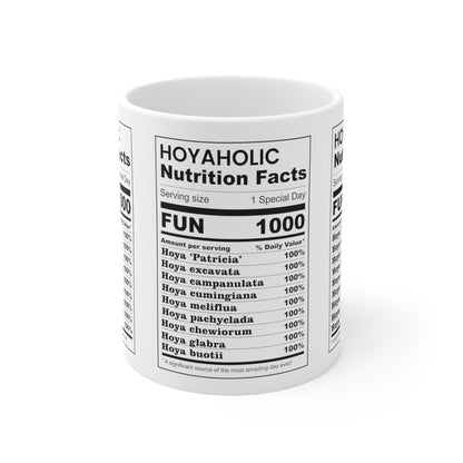 HOYAHOLIC NUTRITION FACTS MUG 11oz